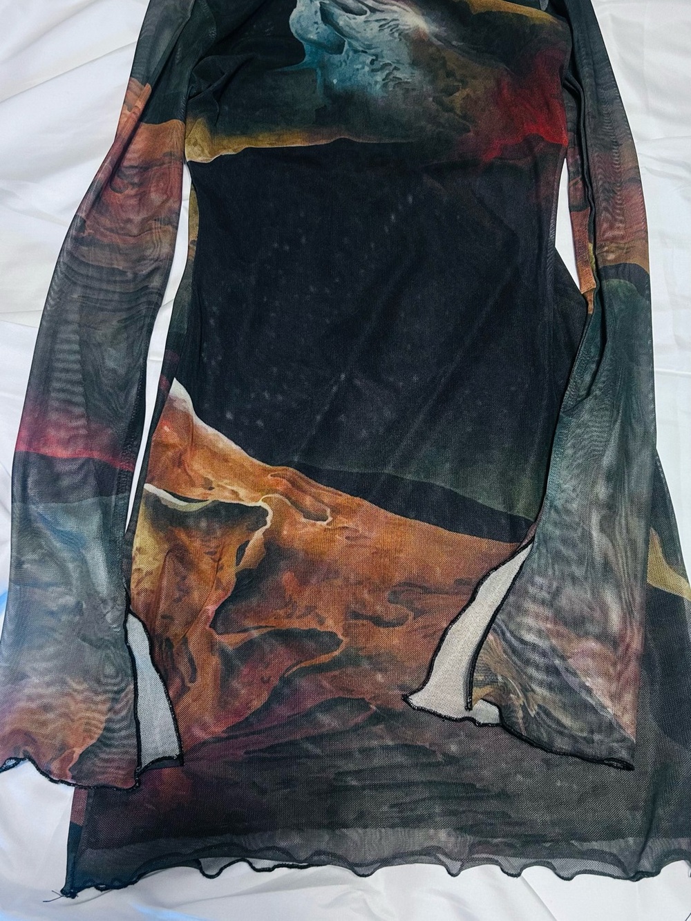 Windsor Multicolor Marble-Print Mini Dress